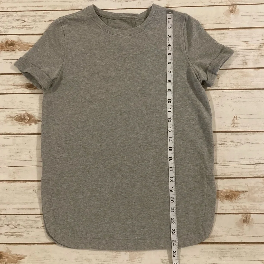 Lululemon All Time Tee Heathered Gray Size 4 - Picture 5 of 13